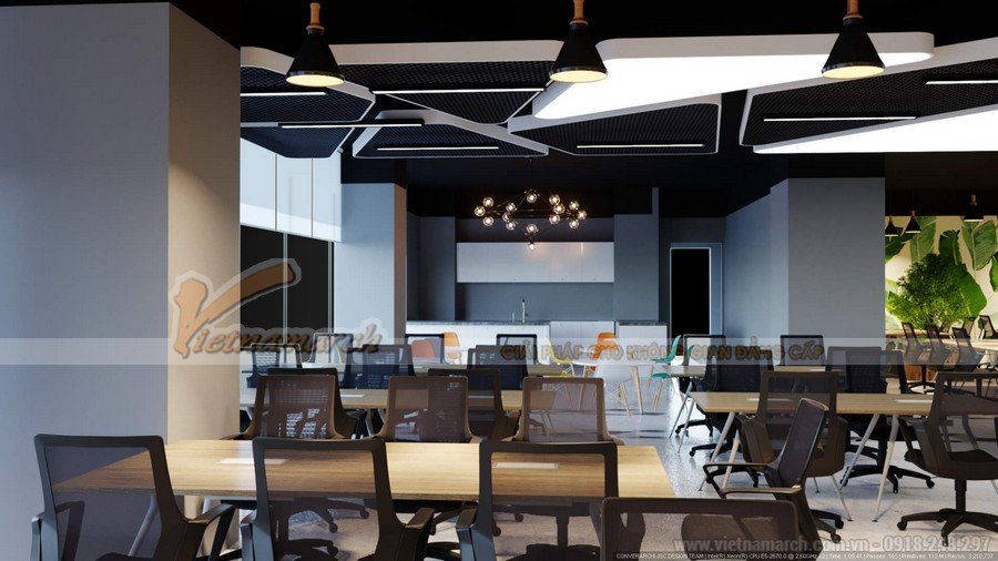Thiết kế văn phòng làm việc hiện đại cần chú ý những gì? > Phương án thiết kế nội thất văn phòng UP Coworking Space – Số 1 Lương Yên