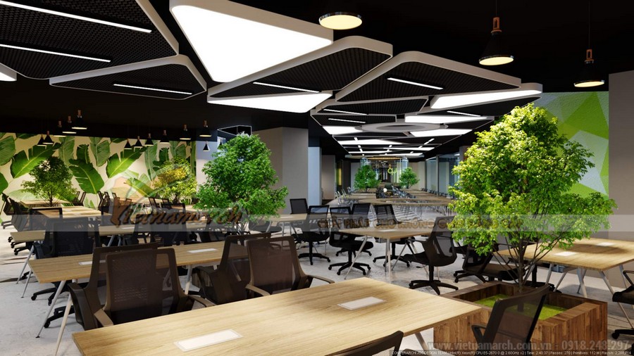 Phương án thiết kế nội thất văn phòng UP Coworking Space – Số 1 Lương Yên