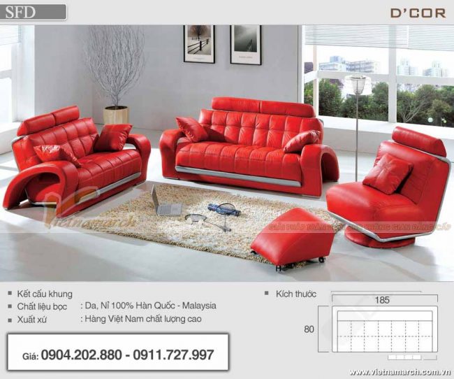 19 mẫu phòng khách đậm chất sành điệu với sofa đỏ