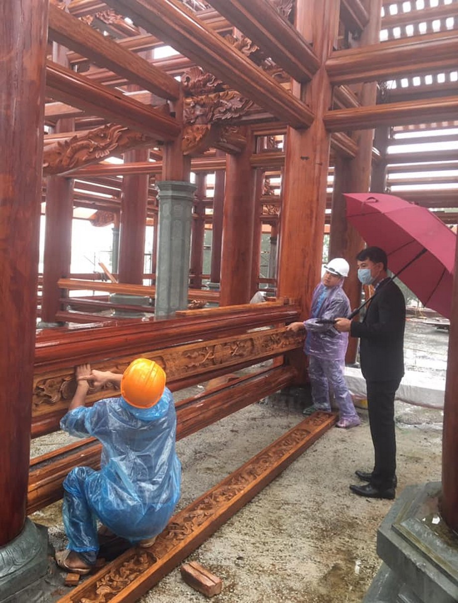 Cận cảnh quá trình thi công nhà thờ họ Bùi Việt Nam tại Vĩnh Phúc