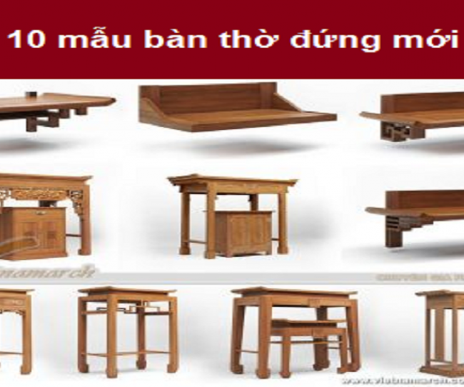 10 mẫu bàn thờ đứng mới nhất