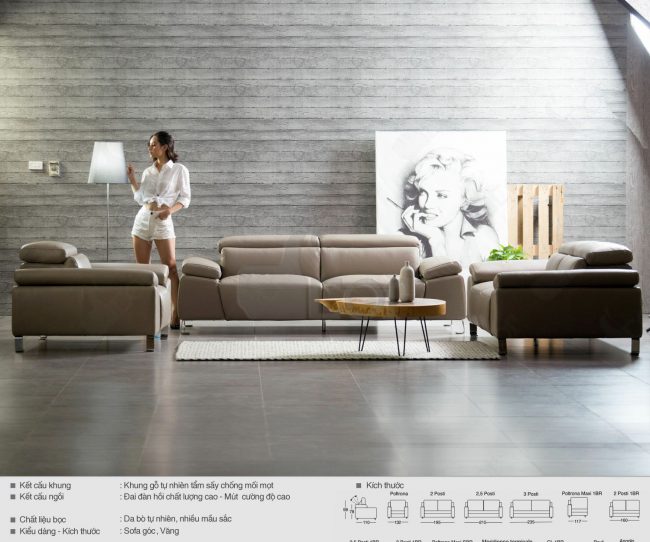 Sofa da Italia, tạo phong cách khác biệt – Mã: DV1068