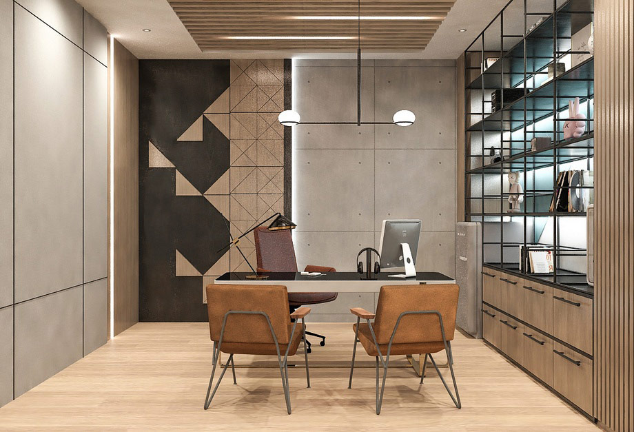 50+ mẫu thiết kế văn phòng giám đốc đúng tiêu chuẩn, hợp xu hướng mới > Thiết kế nội thất phòng giám đốc theo phong cách hiện đại 