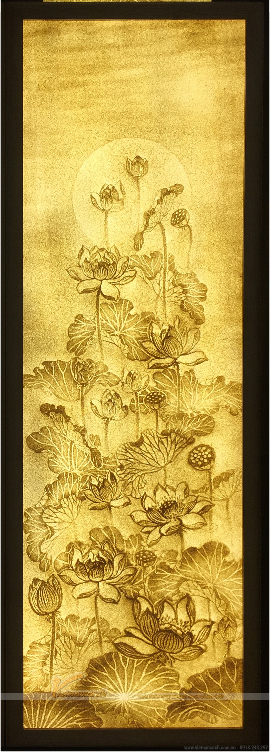 Bộ sưu tập tranh giấy dừa hoa sen cho không gian phòng thờ