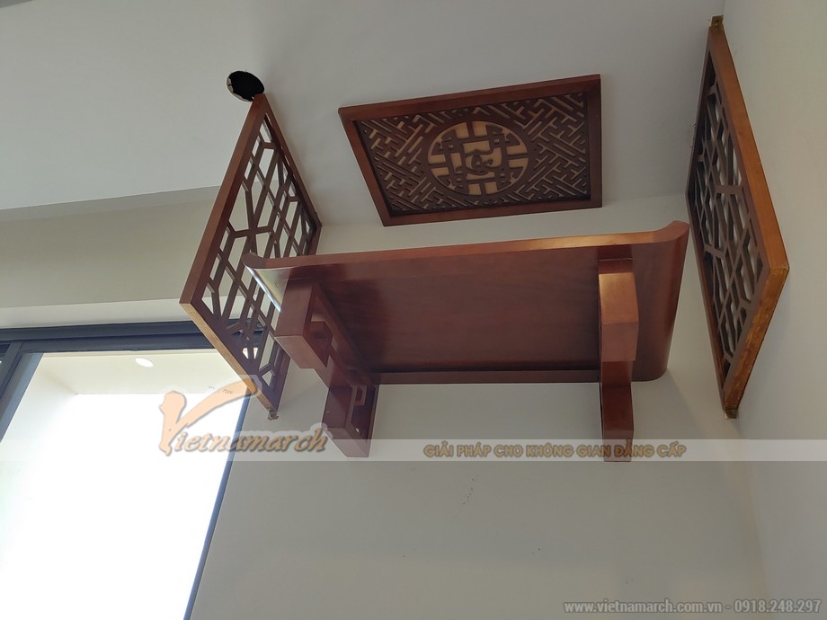 Mẫu bàn thờ treo BTT04 gỗ mít dành cho chung cư Roman Plaza Tố Hữu > mẫu bàn thờ treo gỗ mít cho chung cư