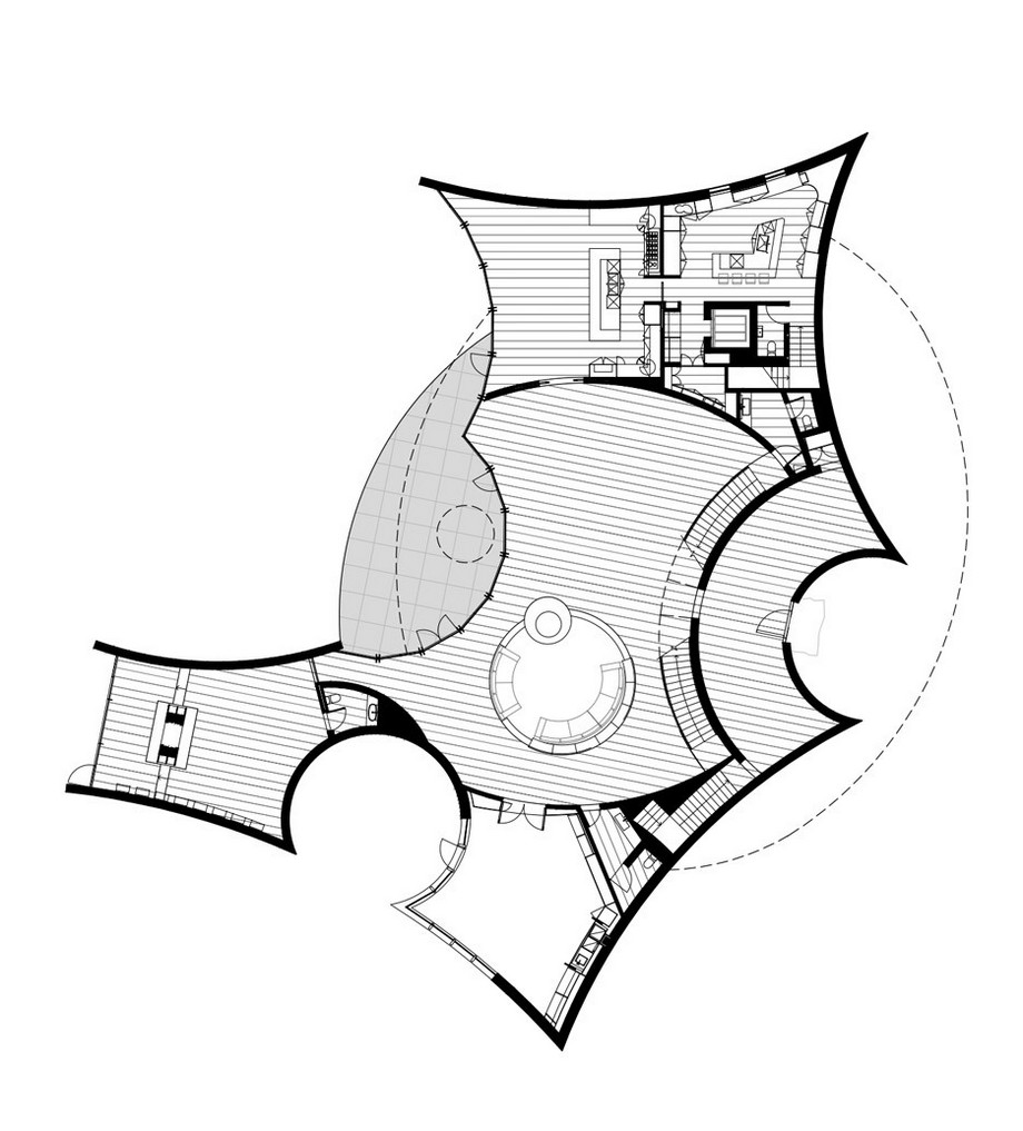 mẫu thiết kế biệt thự mái hình đĩa tròn