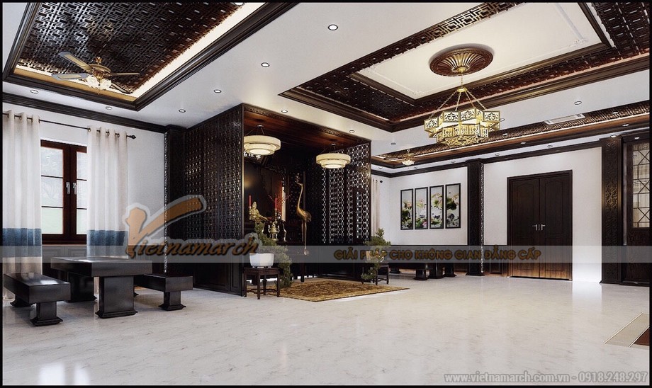 Siêu dự án: Thiết kế nội thất phòng thờ 200m2 tại Thanh Hóa với chi phí 1 tỷ đồng > Nội thất phòng thờ đẹp, hiện đại