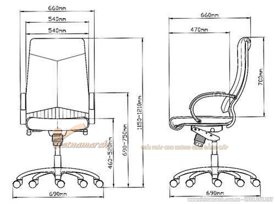 Top 100 mẫu ghế giám đốc được ưa chuộng trong thiết kế nội thất văn phòng > Tiêu chuẩn về kích thước ghế giám đốc