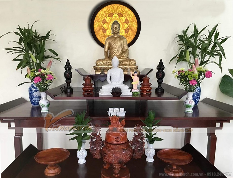 Tranh giấy dừa Mandala nét đẹp tâm linh cho không gian phòng thờ > Tranh trúc chỉ, tranh giấy dừa Mandala được lắp đặt trực tiếp tại không gian phòng thờ