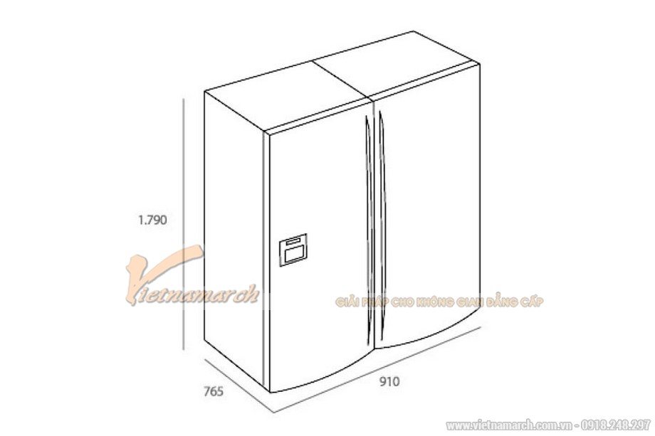 Kích thước tủ lạnh thông dụng của một số nhà sản xuất nổi tiếng > Kích thước tủ lạnh Side By Side Teka NFE3 620X 640 lít