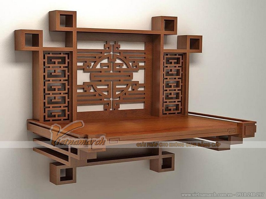 mẫu bàn thờ treo gỗ sồi 41x61 cm 3