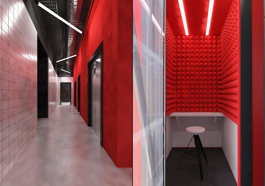 Phối cảnh nội thất văn phòng 3D cho dự án coworking space Central Cowork > Booth ngồi riêng tư