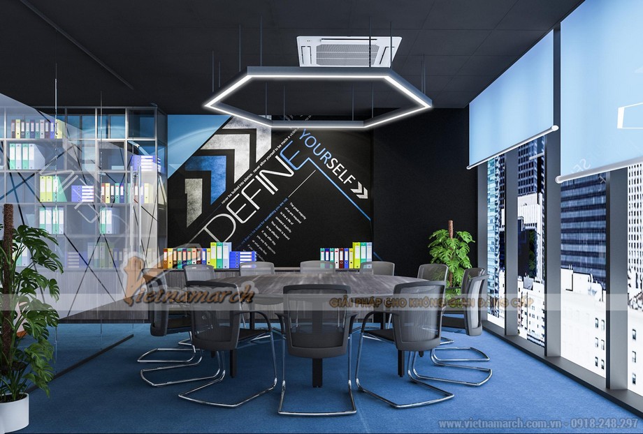 Hồ sơ thiết kế nội thất văn phòng công ty công nghệ SSKPI tại Trần Bình Hà Nội > Thiết kế phòng họp đa chức năng
