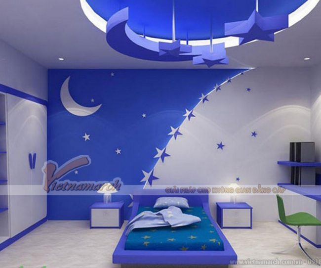 Trần thạch cao hình ngôi sao mang đến cho bạn căn phòng ngủ trong mơ