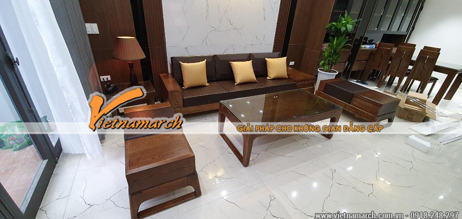 Mẫu bàn ghế Sofa gỗ sồi hiện đại giá rẻ 