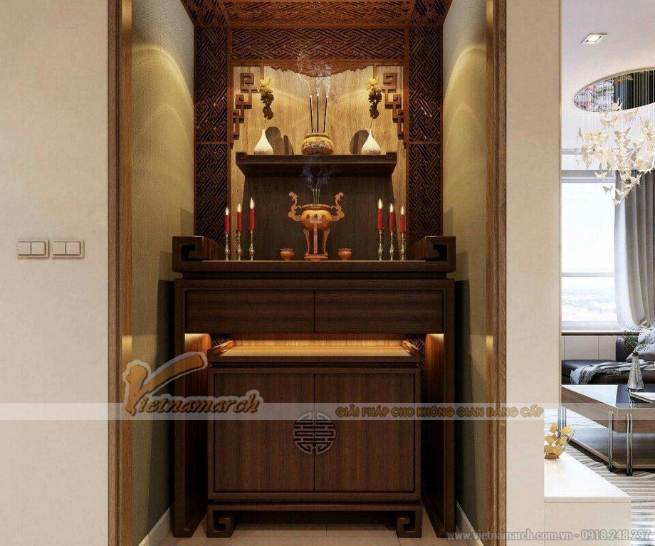 Vietnamarch ra mắt mẫu bàn thờ đứng chung cư BTD24 – Thiết kế chạm đến cảm xúc > Bàn thờ đẹp Nguyễn Xiển