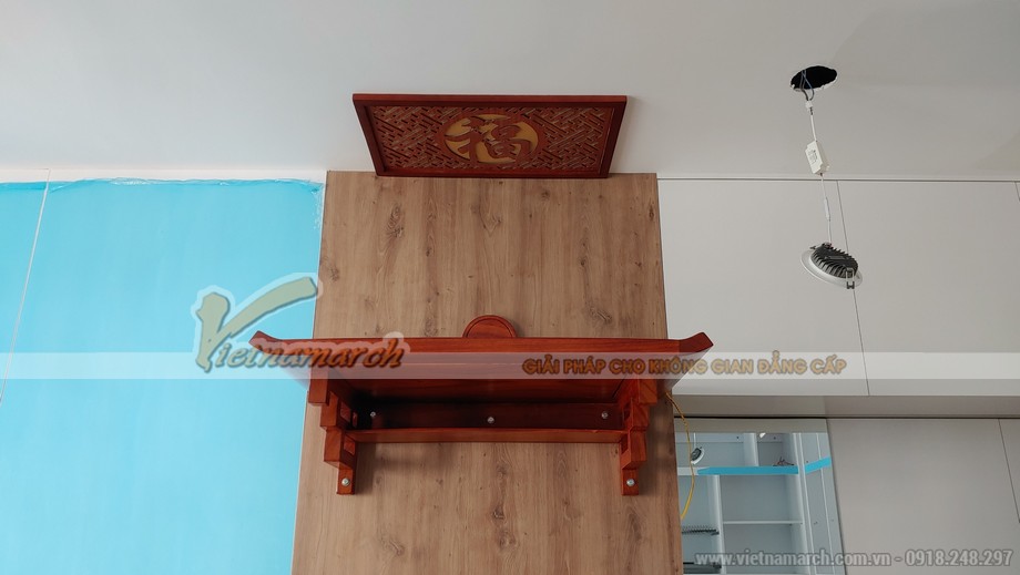 ĐỘC QUYỀN Bàn thờ treo gỗ hương với thiết kế đặc biệt dành riêng cho gia chủ tại chung cư Anland Dương Nội – Hà Đông > Bàn thờ treo gỗ hương với thiết kế đặc biệt