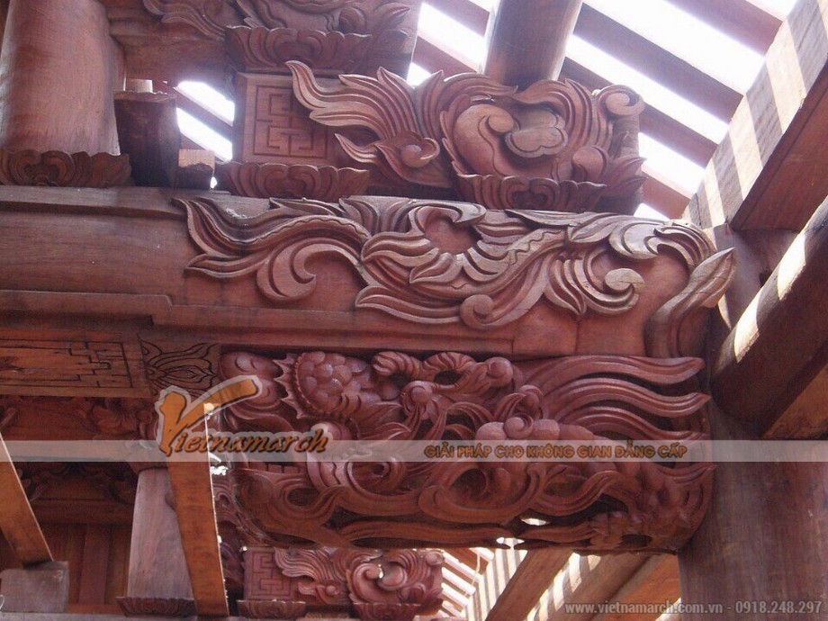 Chạm khắc thủ công nhà gỗ truyền thống mang văn hóa Việt Nam > Chạm khắc thủ công trang trí nhà gỗ, nhà thờ họ