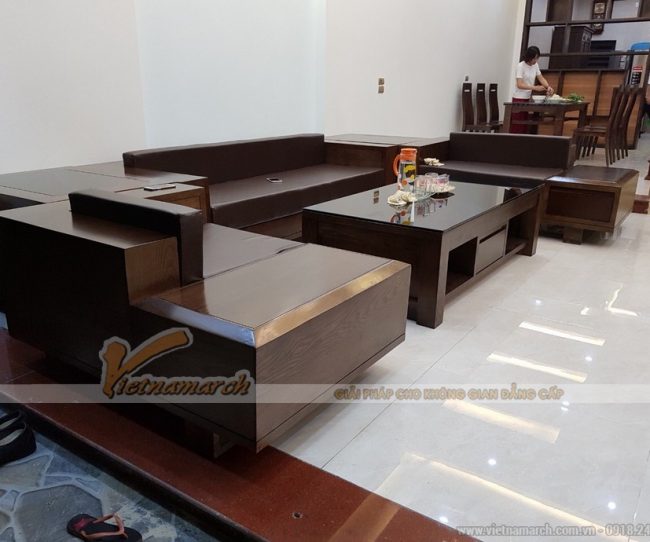 Mẫu sofa gỗ sồi SF07