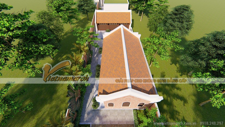 Mẫu thiết kế nhà thờ họ kết hợp nhà ngang tại Nha Trang