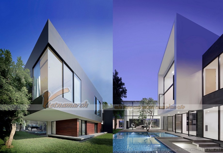 Top 10+ mẫu thiết kế nhà phố có bể bơi mini hiện đại mới nhất 2023 > Mẫu nhà phố có bể bơi trước nhà