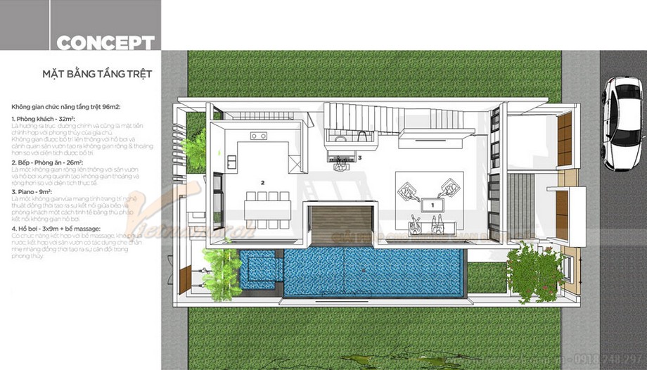 Top 10+ mẫu thiết kế nhà phố có bể bơi mini hiện đại mới nhất 2023 > Mẫu thiết kế nhà phố có bể bơi đẹp tại Hà Nội