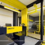 Mẫu thiết kế nội thất văn phòng cao cấp Tập đoàn EMRE GROUP với tông màu tương phản