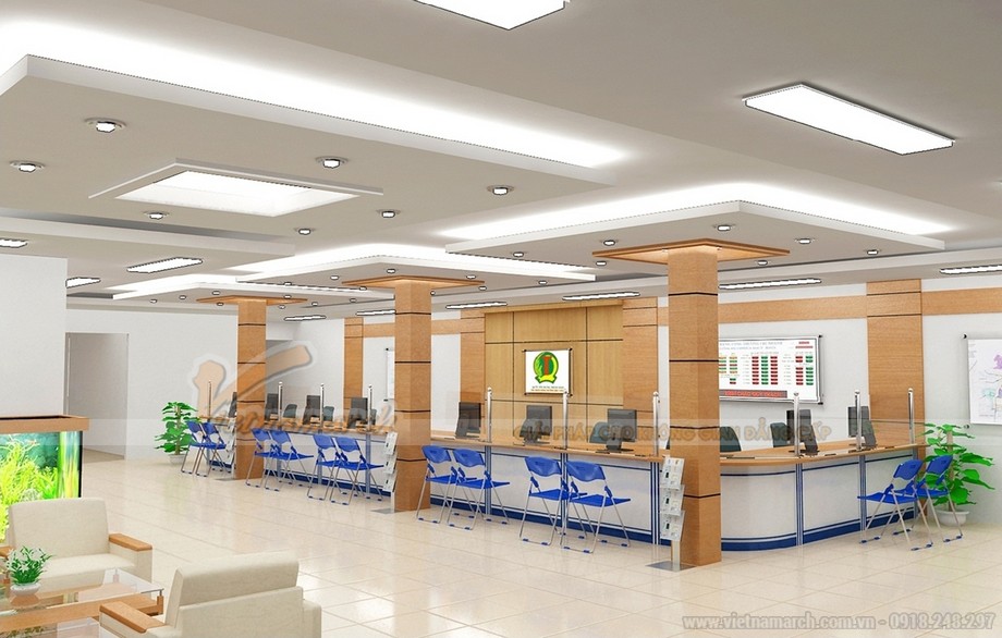 Mẫu thiết kế văn phòng giao dịch khẳng định đẳng cấp công ty > Mẫu thiết kế văn phòng giao dịch ngân hàng