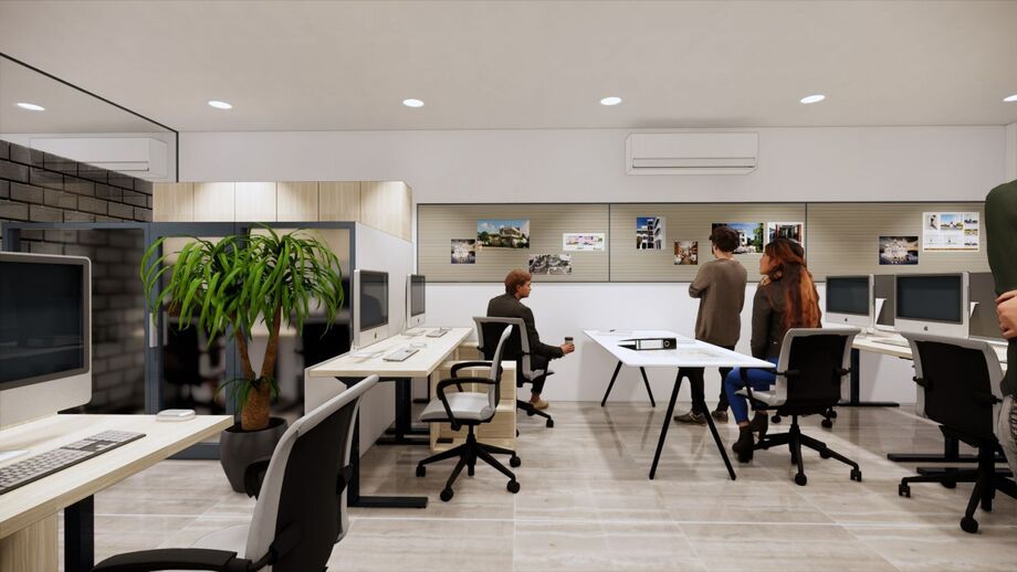Cách thiết kế văn phòng chia sẻ Coworking space: xu hướng thiết kế mới năm 2023 > Không gian coworking hiện đại tông trắng