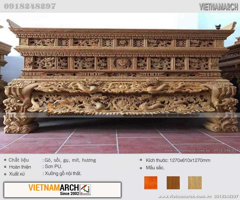 Sập thờ hai dạ: mẫu bàn thờ sang trọng dành riêng cho không gian rộng > Mẫu sập thờ hai dạ đẹp