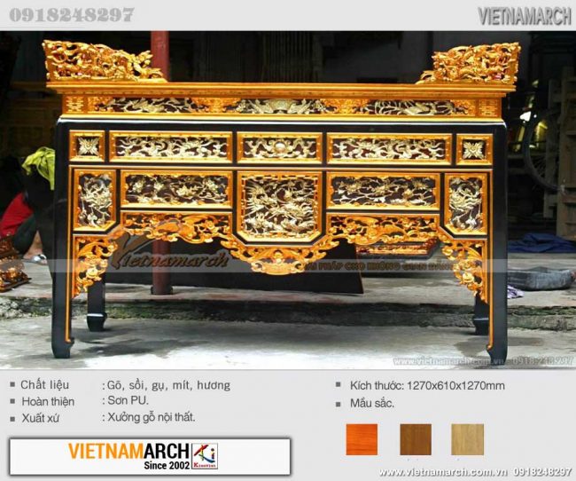 15 mẫu bàn thờ ô xa – nét đẹp tinh hoa văn hóa Việt