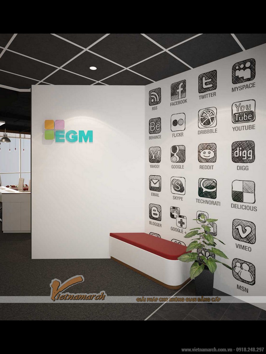 Dự án thiết kế văn phòng 140m2 – EGM Media số 81A Trần Quốc Toản > Bản vẽ thiết kế nội thất văn phòng 140m2