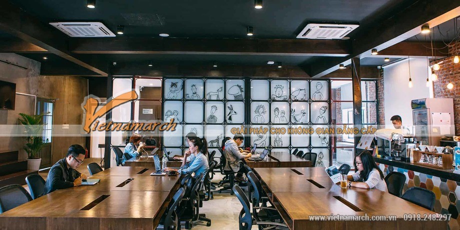 Giải pháp tối ưu cho không gian văn phòng tại Mê Linh - Hà Nội > Thiết kế thong minh tăng cường hiệu suất làm việc