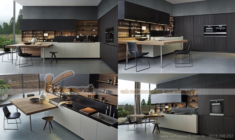 100+ Mẫu tủ bếp hiện đại – Ý tưởng thiết kế không gian nhà bếp sáng tạo nhất > Mẫu tủ bếp gỗ LAMINATE