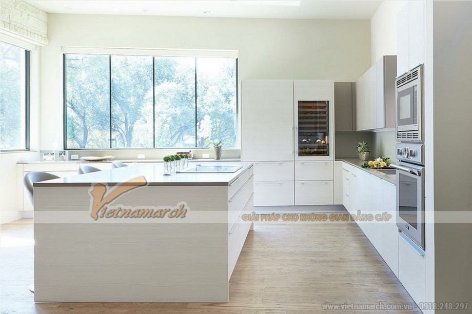 100+ Mẫu tủ bếp hiện đại – Ý tưởng thiết kế không gian nhà bếp sáng tạo nhất > Mẫu tủ bếp ACRYLIC chữ L