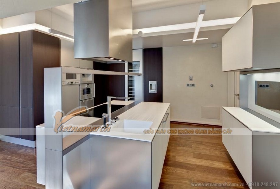 100+ Mẫu tủ bếp hiện đại – Ý tưởng thiết kế không gian nhà bếp sáng tạo nhất > Mẫu tủ bếp dành cho căn hộ chung cư hiện đại