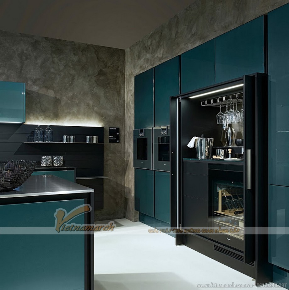 100+ Mẫu tủ bếp hiện đại – Ý tưởng thiết kế không gian nhà bếp sáng tạo nhất > Tủ bếp màu xanh lam