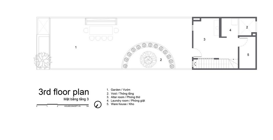 Bắt TREND mới với thiết kế nhà ống kết hợp văn phòng tại thành phố HCM > Bản vẽ thiết kế mặt bằng của dự án văn phòng kết hợp nhà ở Snow House