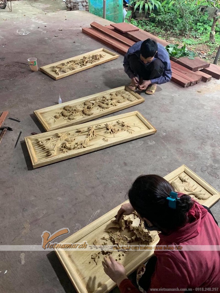 Vietnamarch – Xưởng sản xuất tranh gỗ phòng khách, phòng thờ đẹp > quy trình làm tranh điêu khắc gỗ