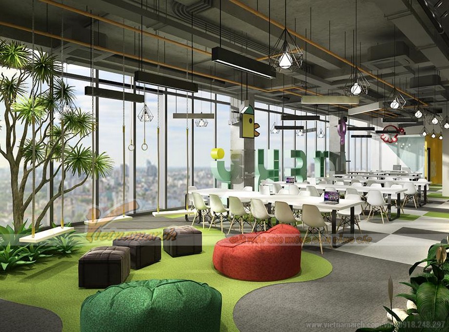 Thiết kế văn phòng 90m2 và xu hướng thiết kế được yêu thích nhất năm 2023 > Đem thiên nhiên vào không gian làm việc của bạn