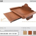 Mẫu bàn thờ treo gỗ gõ màu cánh gián 48x81cm mang đến nhiều tài lộc cho gia chủ – BTT17