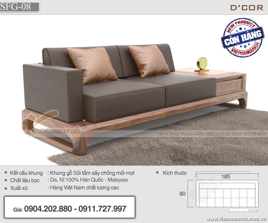 Mẫu sofa gỗ sồi Nga giá rẻ hiện đại – Mã SFG-08 > Mẫu sofa gỗ sồi Nga giá rẻ hiện đại - Mã SFG-08