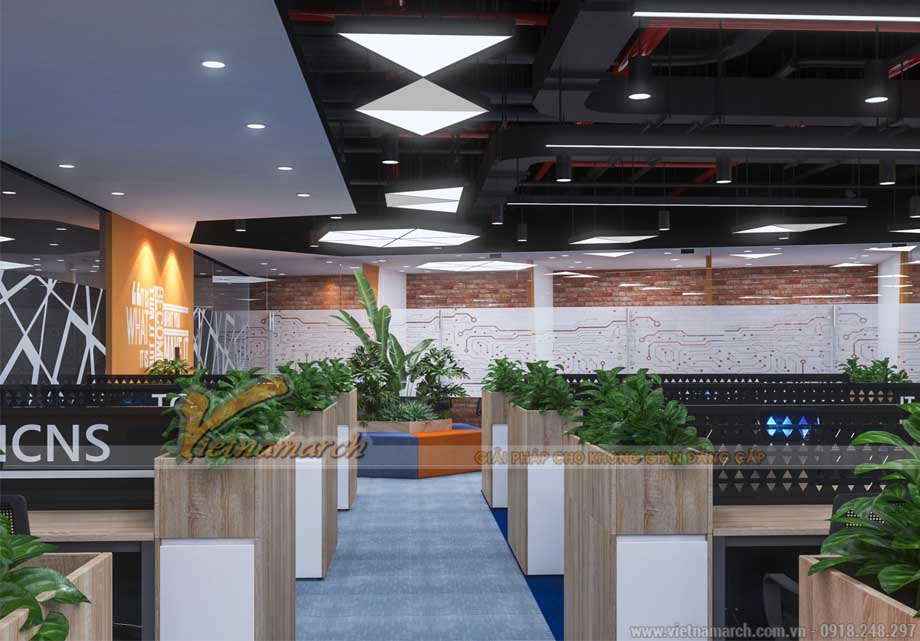 Bản vẽ thiết kế văn phòng tại tòa nhà Sky Tower 97 Trần Hưng Đạo > Mẫu thiết kế nội thất văn phòng 255m2 - 300m2