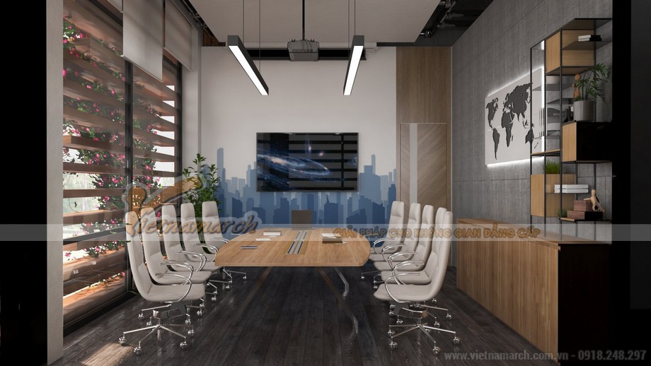Thiết kế văn phòng 50 chỗ cho công ty điện tử HP Hưng Yên > Thiết kế văn phòng công ty HP Hưng Yên