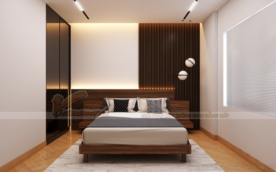 Thiết kế nội thất căn hộ 109m2 – 3PN – Chị Lê > Thiết kế nội thất phòng ngủ căn hộ The Legacy