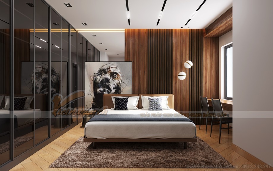Thiết kế nội thất căn hộ 109m2 – 3PN – Chị Lê > Thiết kế nội thất phòng ngủ căn hộ The Legacy