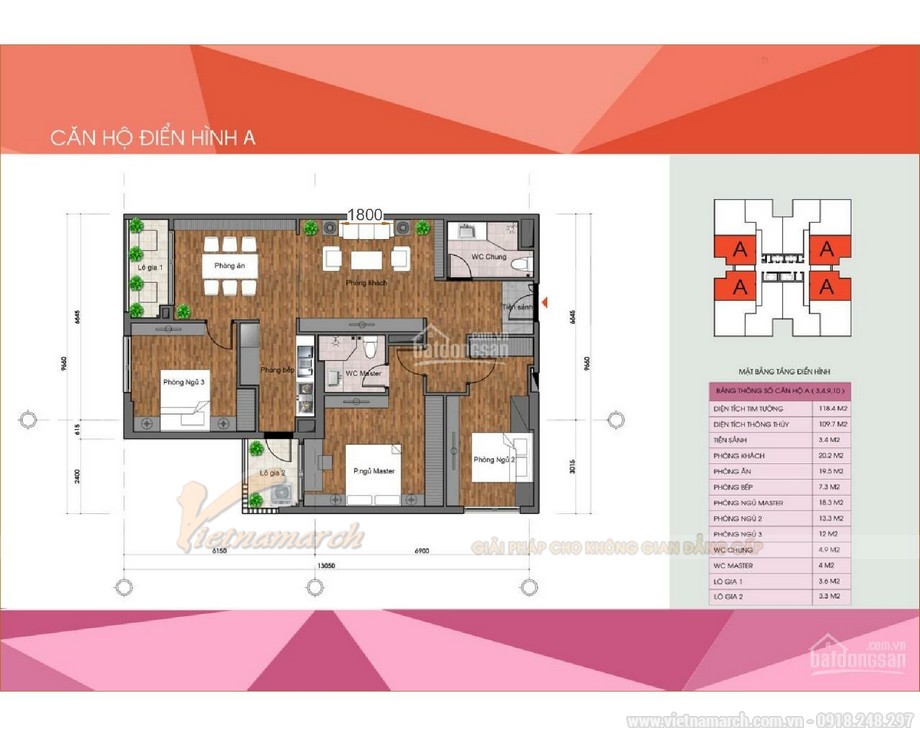 Thiết kế nội thất căn hộ 109m2 – 3PN – Chị Lê