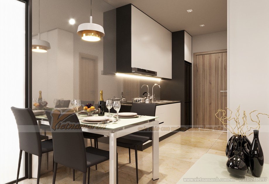 Thiết kế nội thất chung cư 32m2 căn Studio Vinhomes Smart City > Thiết kế nội thất căn hộ Studio Vinhomes Smart City Tây Mỗ