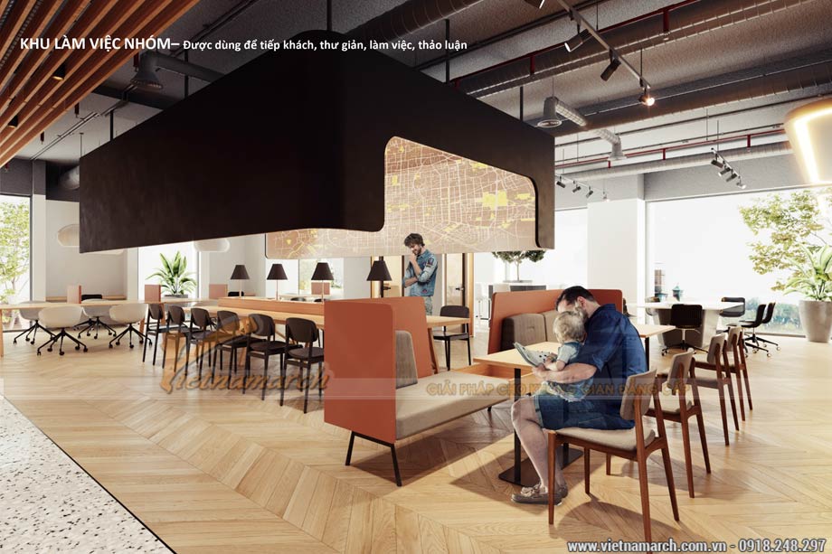 48+ mẫu thiết kế văn phòng lớn nhỏ- Coworking space đẹp hiện đại-Chất nhất 2023 > Thiết kế văn phòng 2200m2