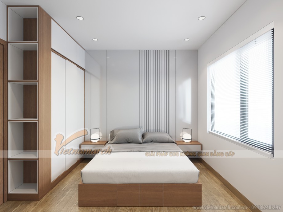 Thiết kế căn hộ 84m2 mang phong cách hiện đại, sang trọng > Thiết kế nội thất phòng ngủ